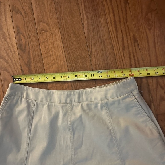 L.L. Bean Khaki Skirt Classic Tan Cotton A-line Flare Preppy Women’s size 14 - Picture 5 of 9